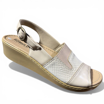 Romulo Sandalia Beige Crema Mujer Talla 36 Ref 7086